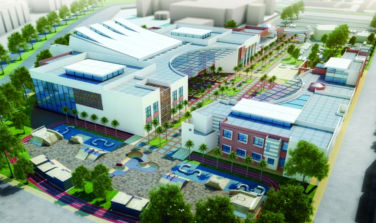 نموذج المُخطّط الهندسي لمشروع مركز شباب جابر العلي 