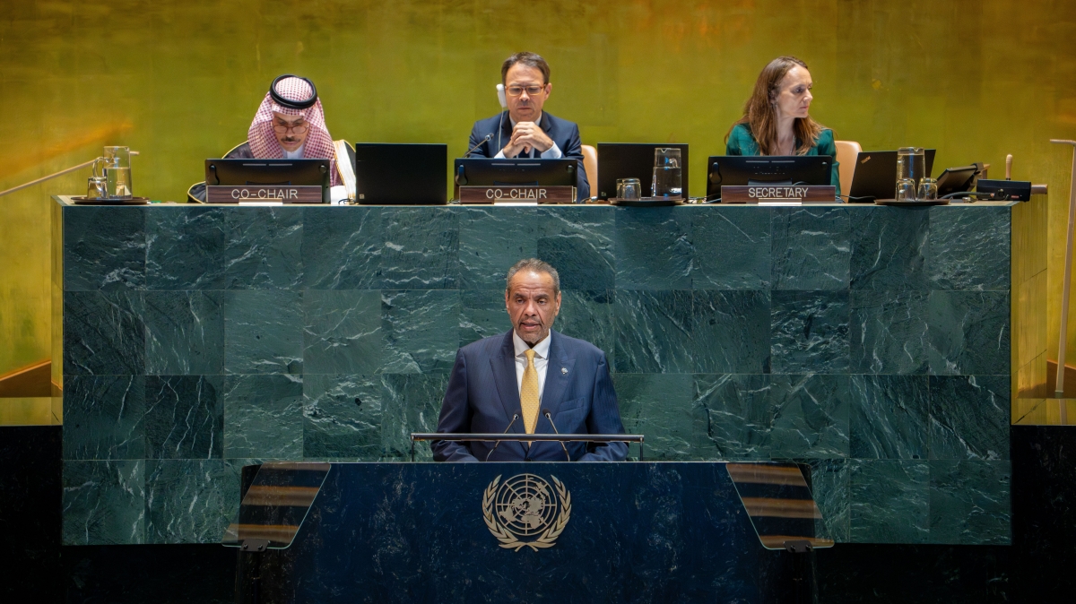 وزير الخارجية يلقي كلمته أمام مؤتمر حل الدولتين في مقر الأمم المتحدة بنيويورك