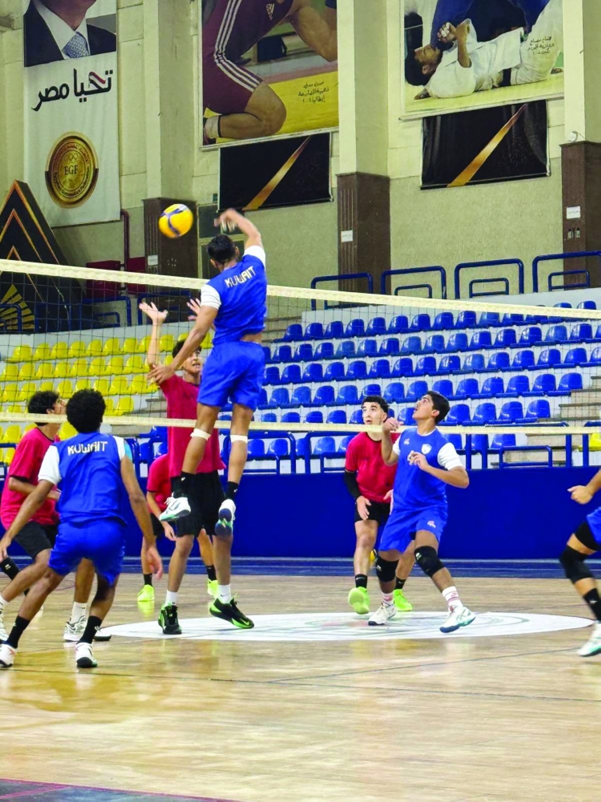 جانب من مباراة الكويت ومصر 
