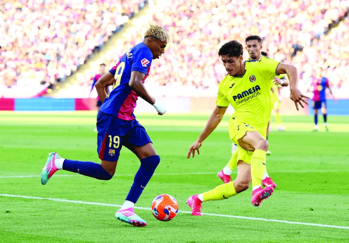 لامين يامال خلال مباراة سابقة أمام فياريال 