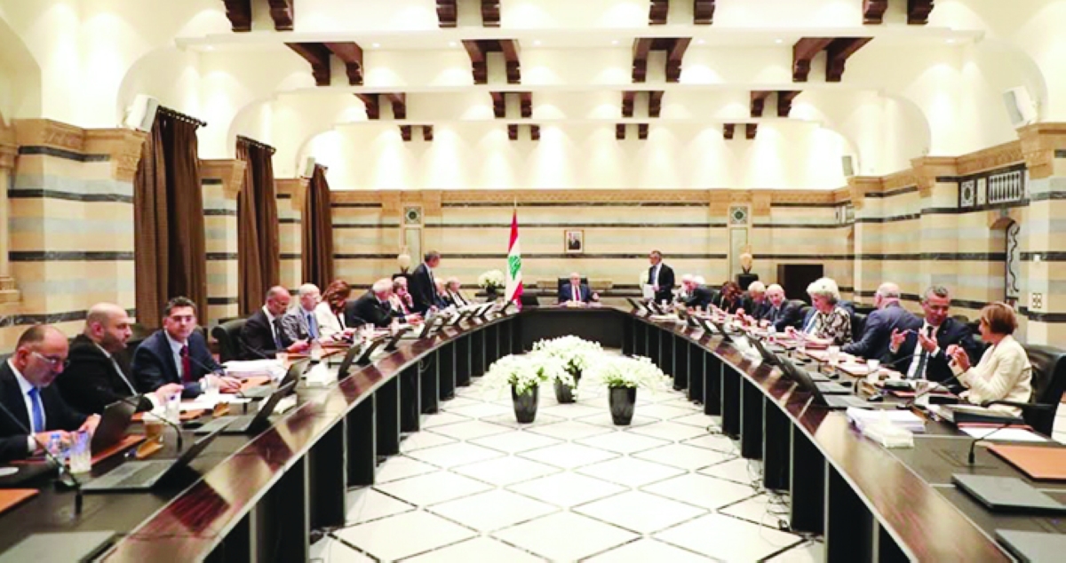 جانب من اجتماع مجلس الوزراء في السراي الحكومي