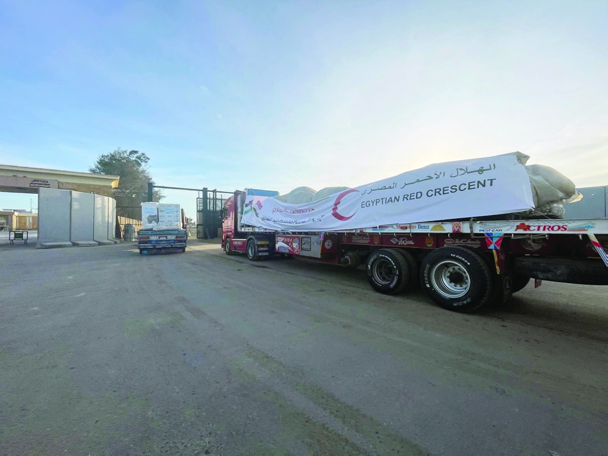 قافلة مساعدات جديدة تتجه إلى غزة في معبر رفح