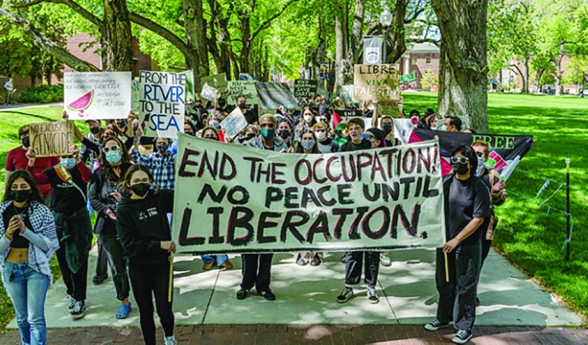 تظاهرة تضامناً مع غزة في جامعة نيفادا الأميركية