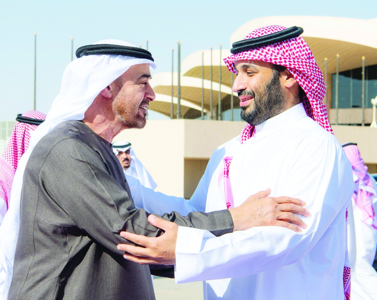


محمد بن سلمان مستقبلاً محمد بن زايد في الرياض 	(واس) 