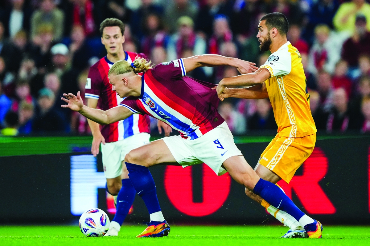 


إرلينغ هالاند خلال المباراة أمام مولدوفا	 (رويترز) 