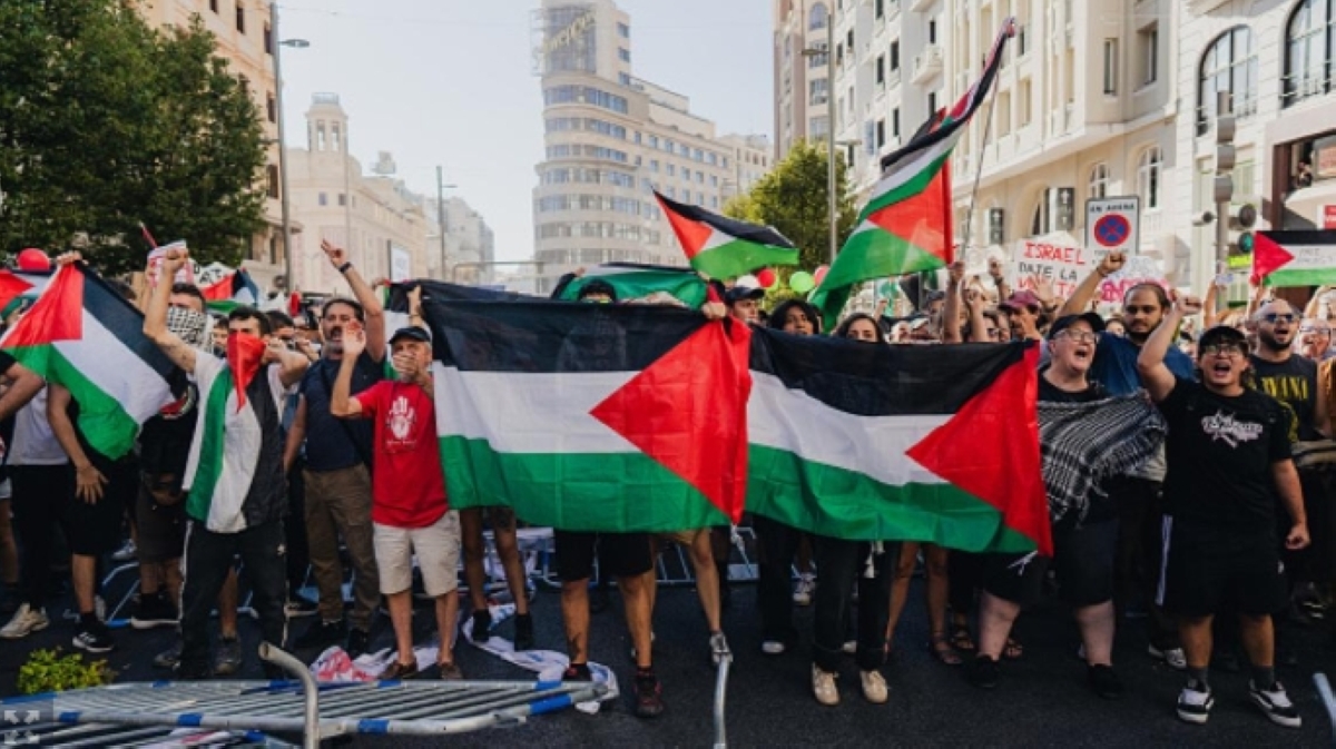 جانب من الاحتجاجات ضد إسرائيل في إسبانيا