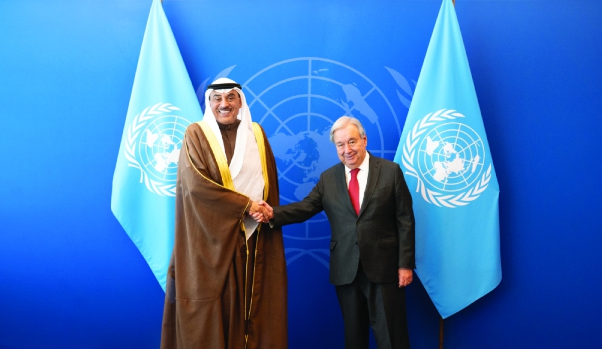 ممثل الأمير والأمين العام للأمم المتحدة خلال اللقاء في نيويورك