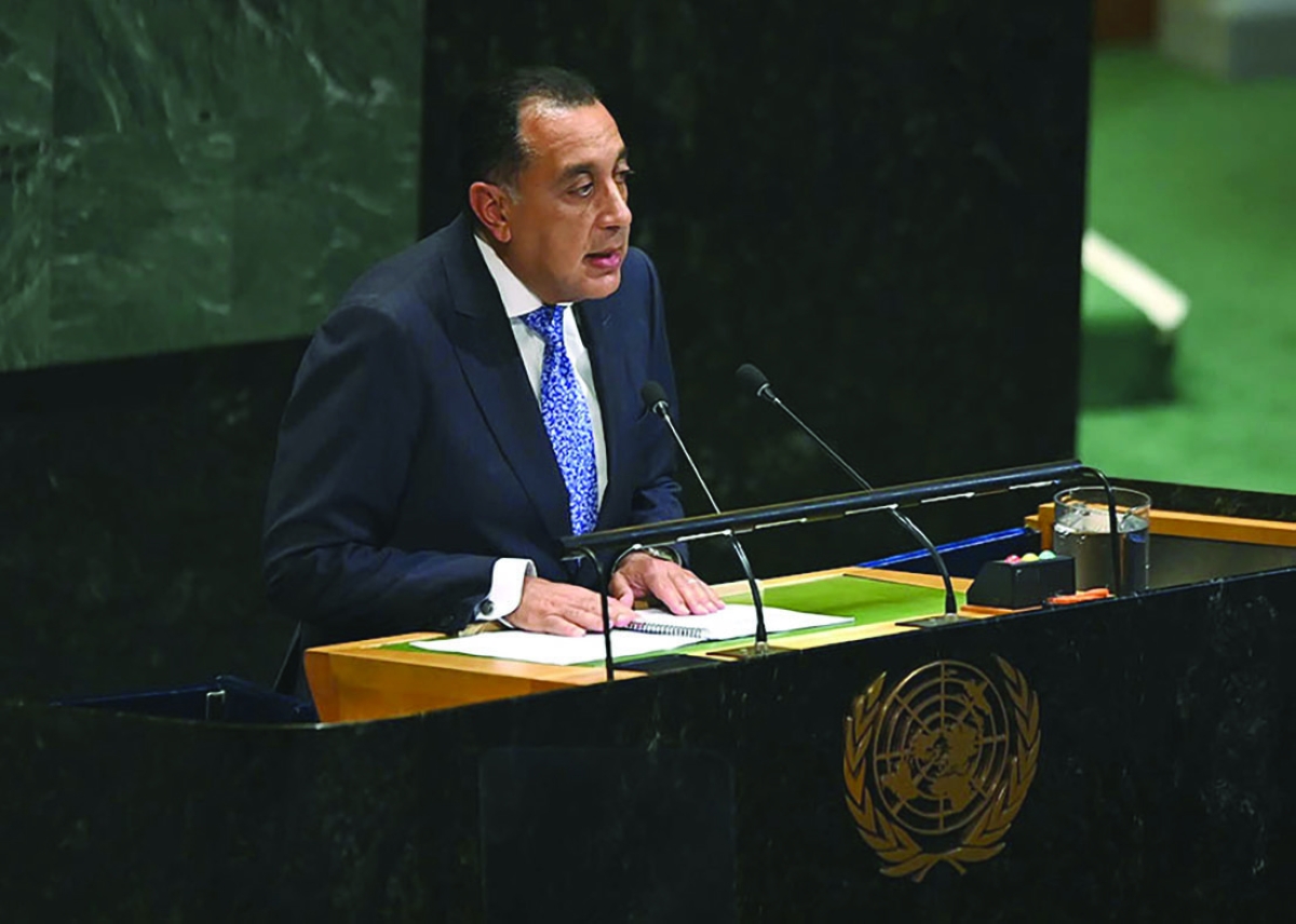 مدبولي يلقي كلمة مصر خلال مؤتمر حل الدولتين في نيويورك