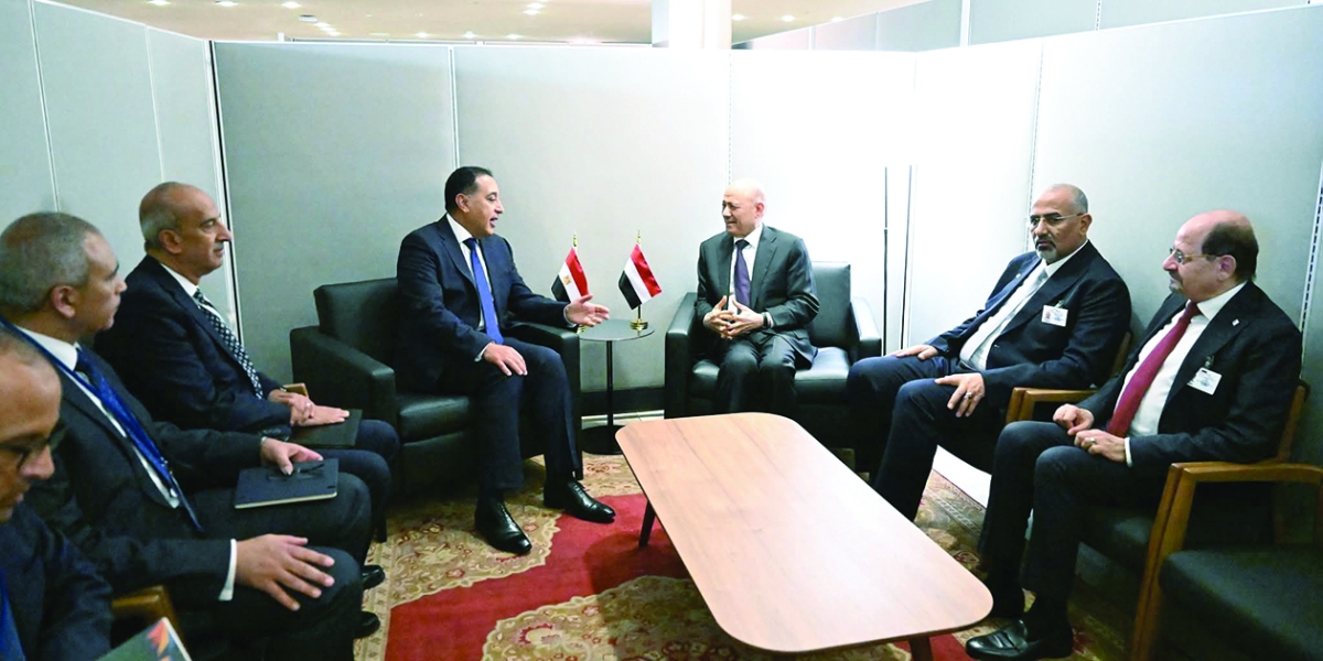 مدبولي والعليمي خلال لقائهما في نيويورك