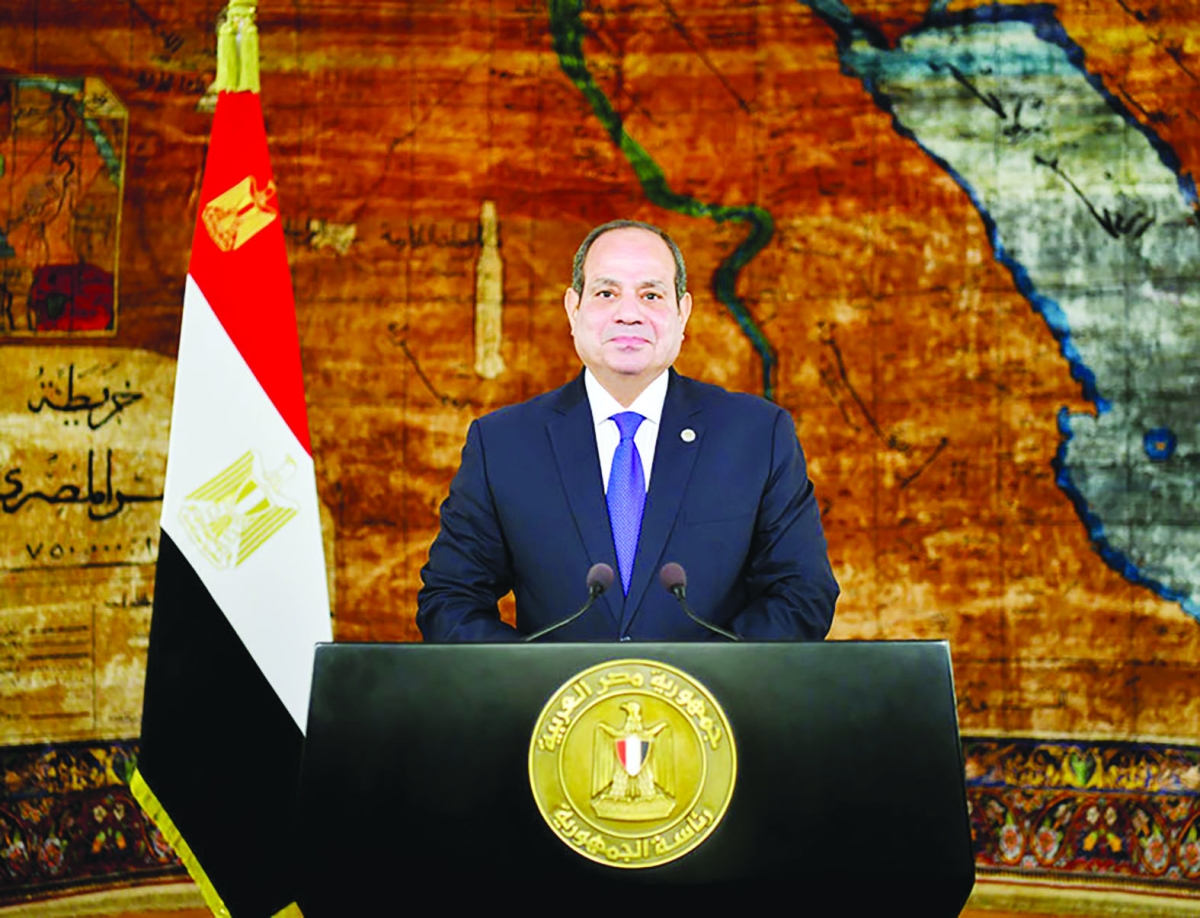 السيسي متحدثاً في ذكرى انتصارات أكتوبر