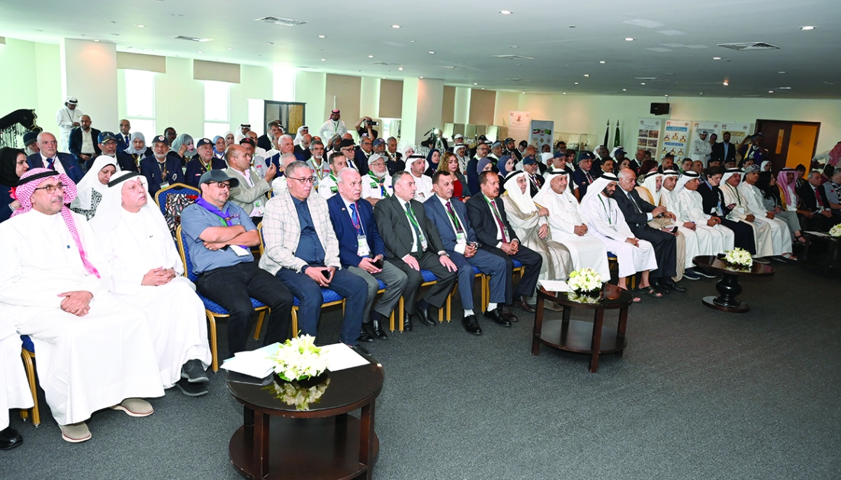 جانب من الحضور خلال افتتاح فعاليات المؤتمر الكشفي 