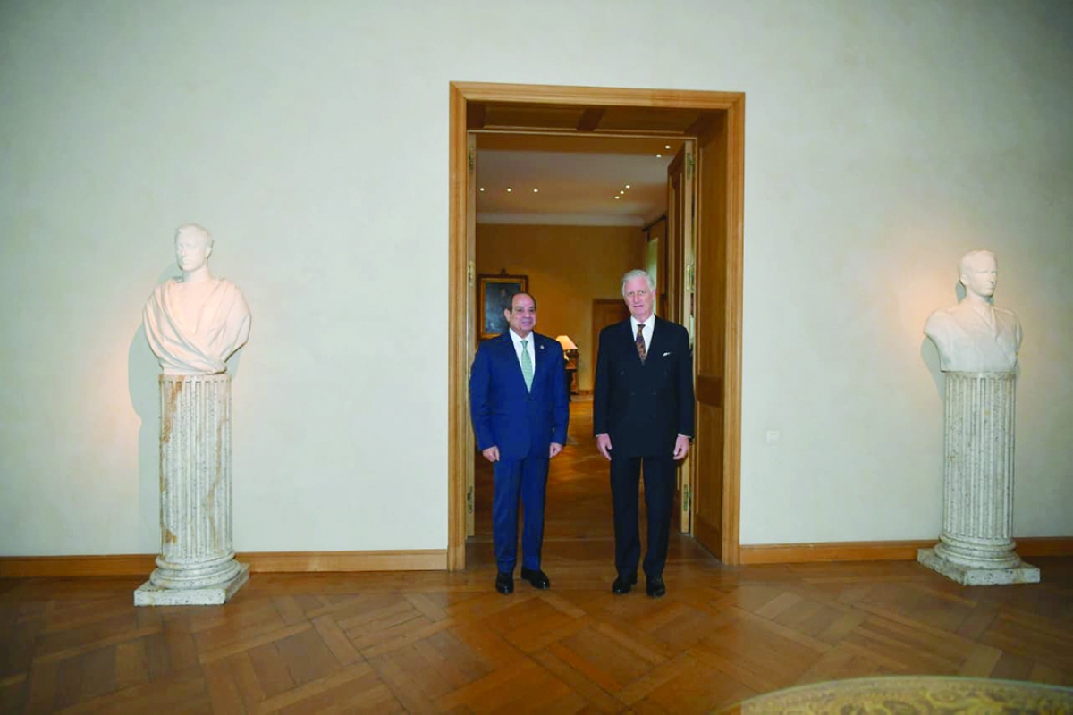 لويس فيليب مستقبلاً السيسي في بروكسل