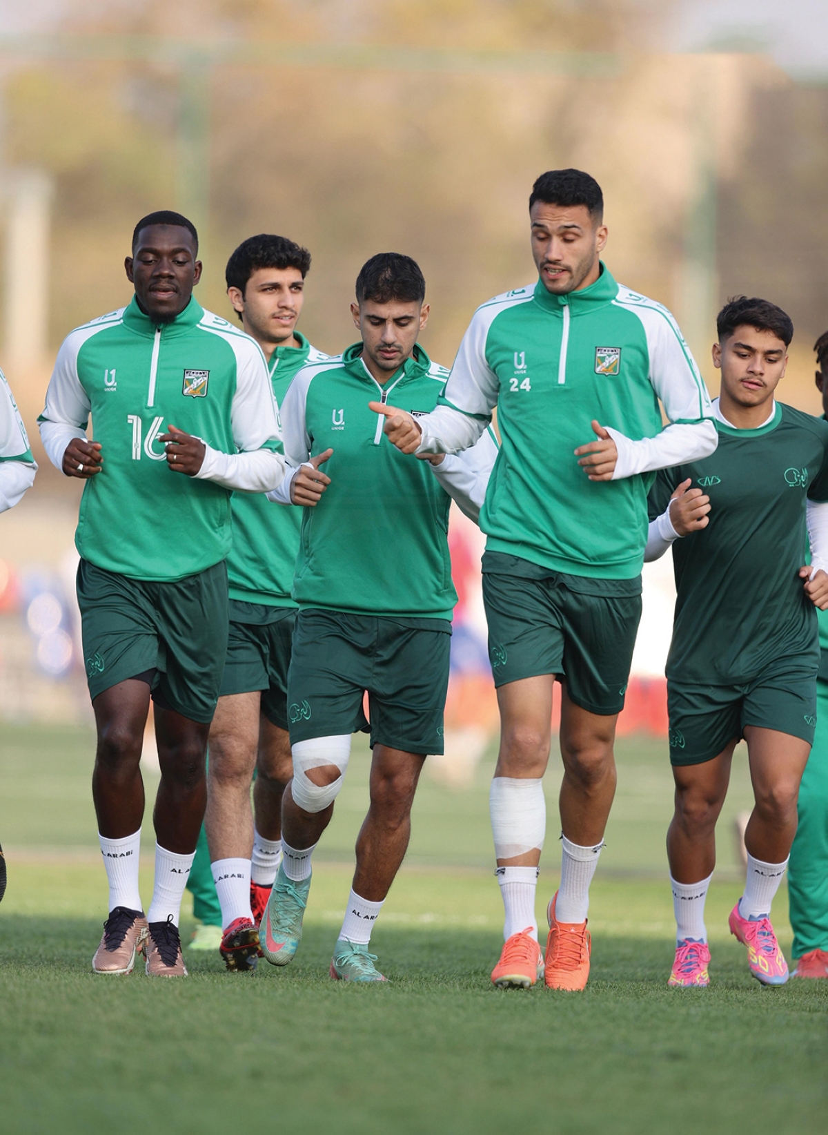 جانب من تدريبات «الأخضر» في بيشكيك    	     (النادي العربي) 