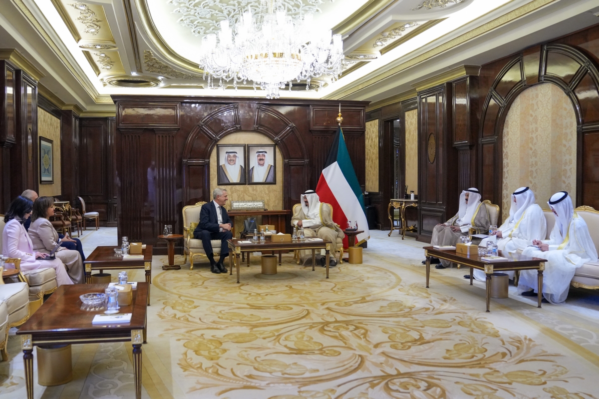 جانب من اللقاء بين رئيس الوزراء ومفوض الأمم المتحدة لشؤون اللاجئين