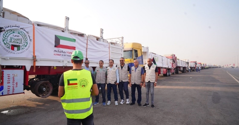 قافلة مساعدات كويتية… إلى غزة