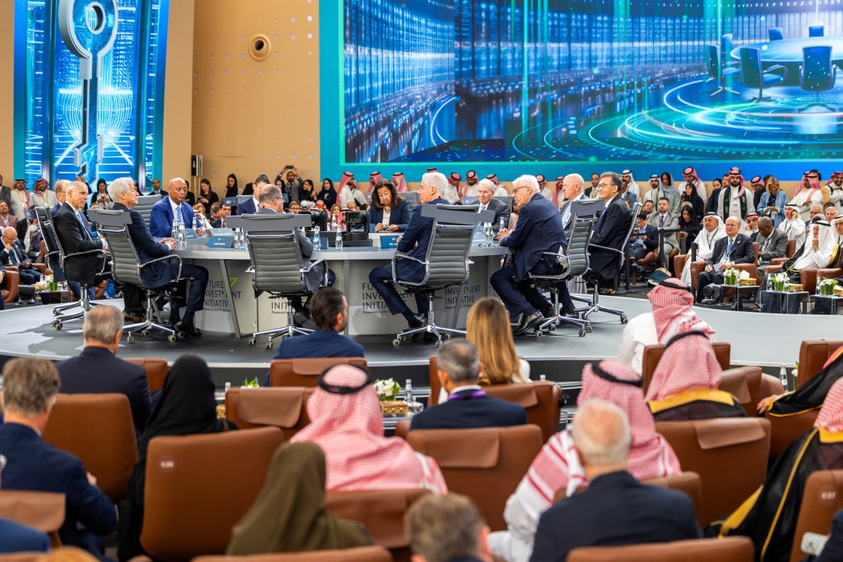 من فعاليات «مبادرة مستقبل الاستثمار» في الرياض (رويترز)