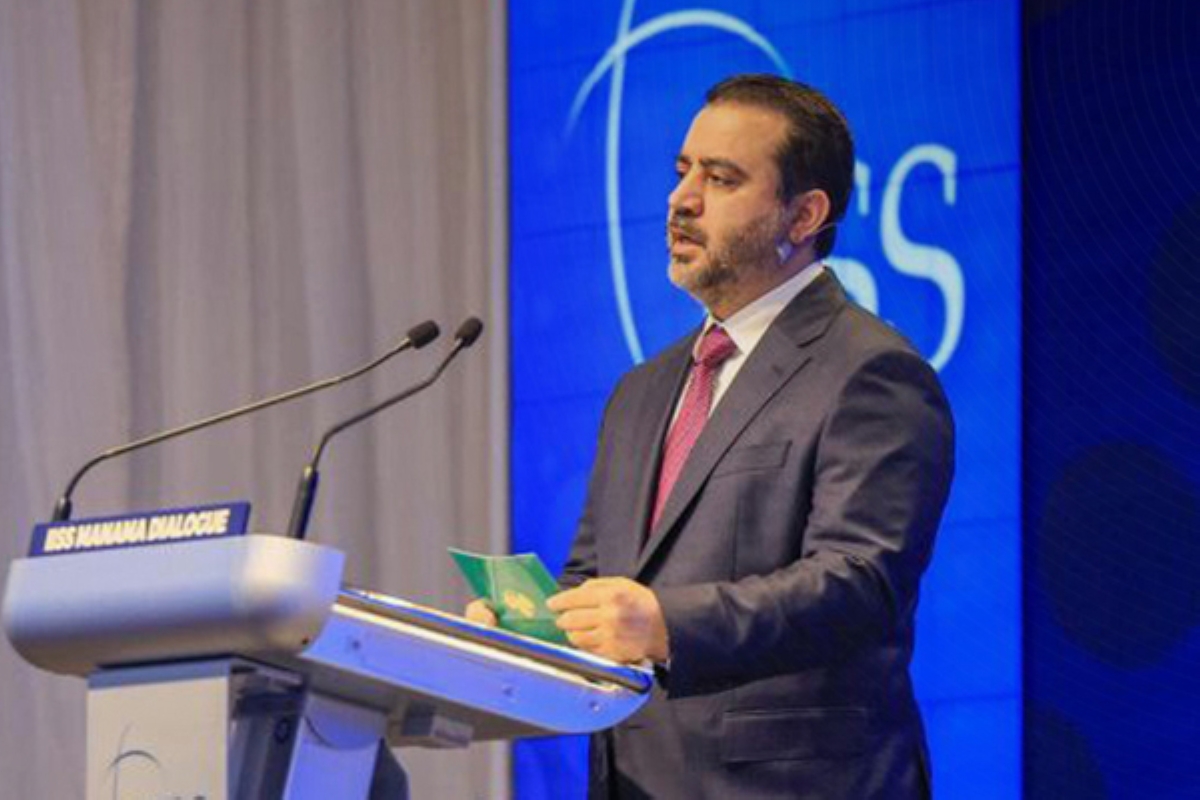 الشيباني متحدثاً في منتدى حوار المنامة