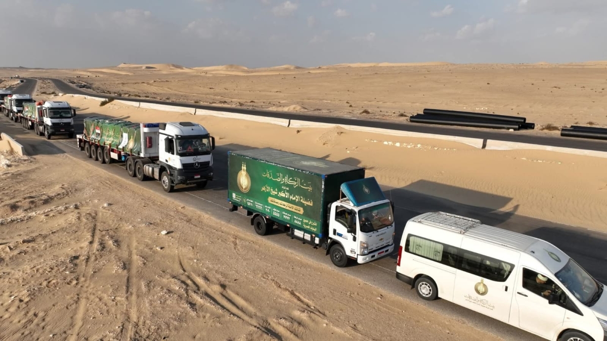 قافلة بيت الزكاة الإغاثية متجهة إلى غزة