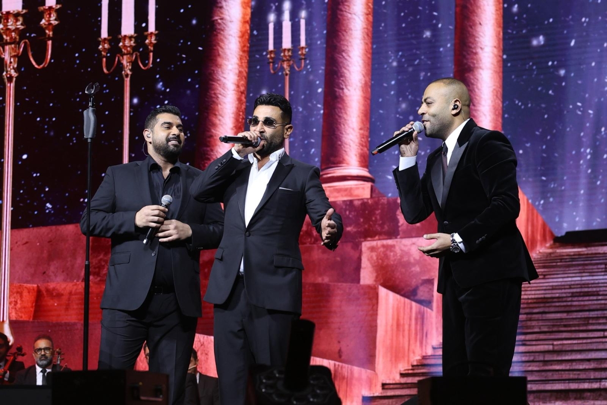 تامر عاشور وأحمد سعد وآدم في «تريو» تاريخي