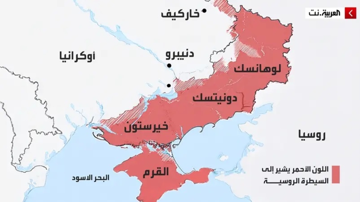 خريطة لشرق أوكرانيا