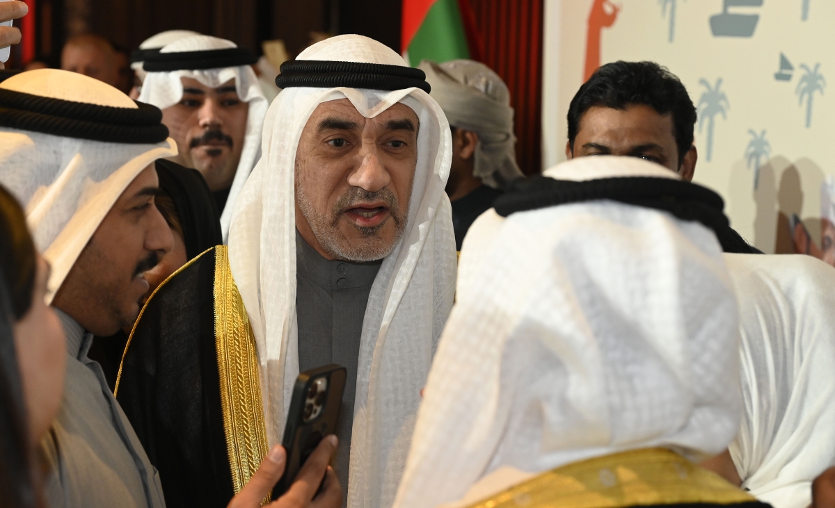 اليوسف متحدثاً على هامش الحفل 