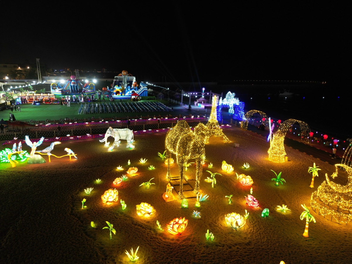 منطقة الألعاب والمجسمات المضيئة 