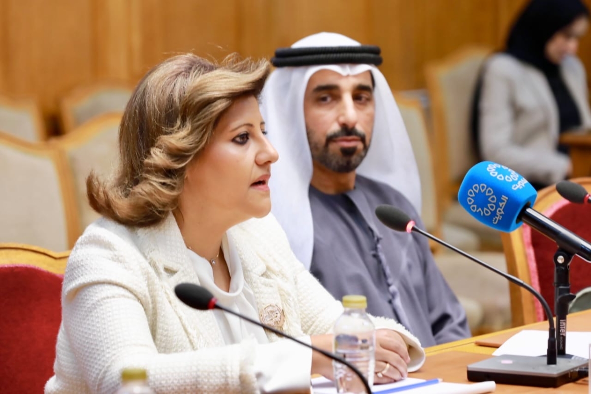 جواهر الدعيج تتحدث في المؤتمر الصحافي