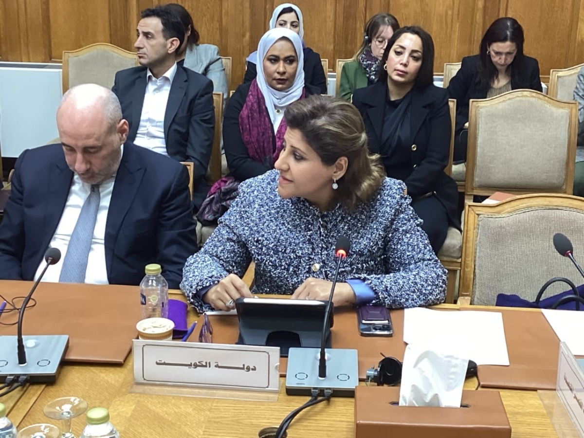 جواهر الدعيج خلال اجتماع اللجان الوطنية العربية للقانون الدولي الإنساني