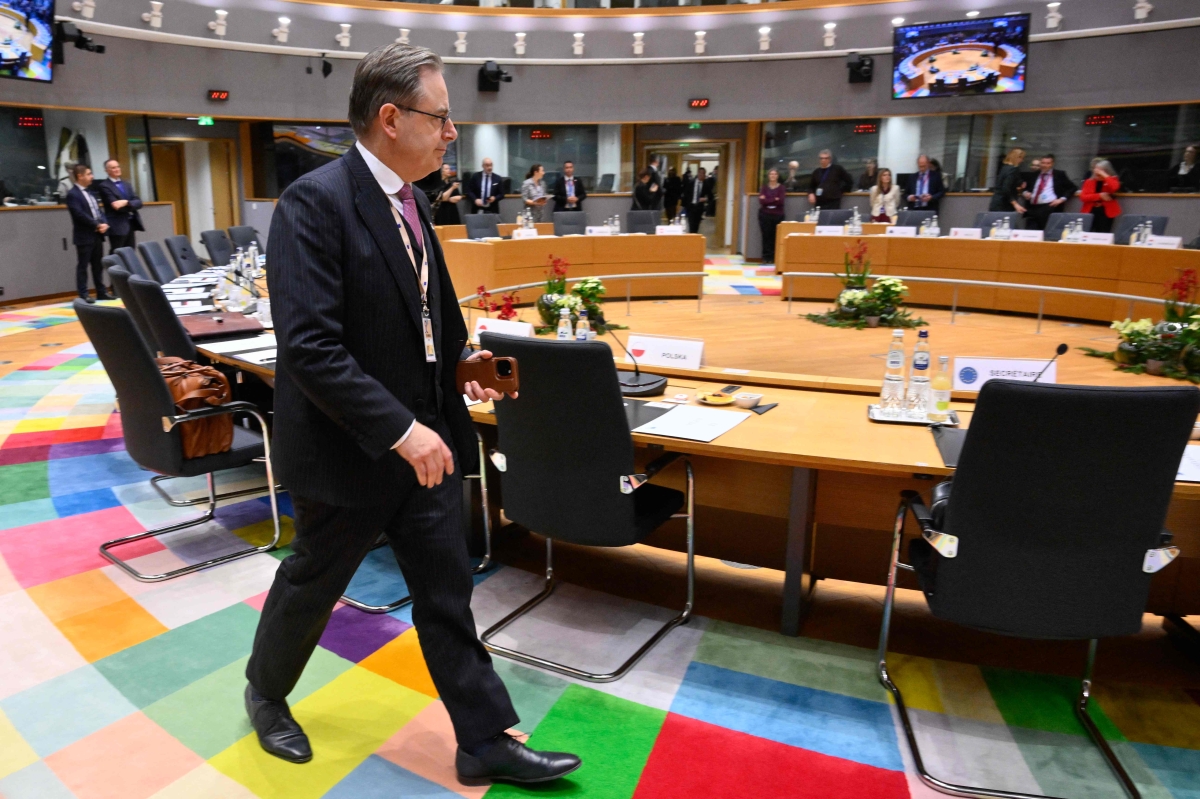 جانب من الاستعدادات للقمة الأوروبية في بروكسل