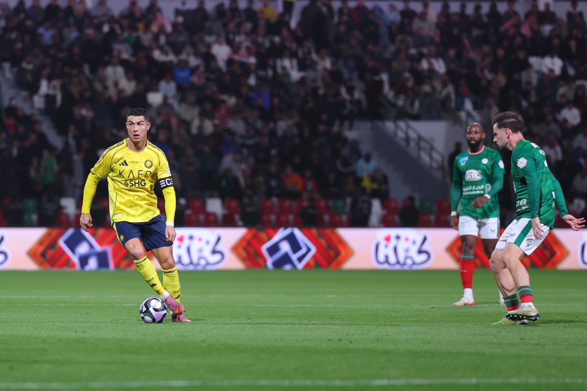 رونالدو خلال مباراة الاتفاق