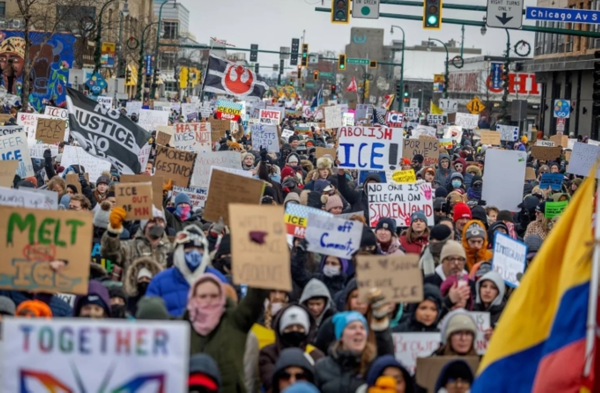 جانب من تظاهرات منيابوليس