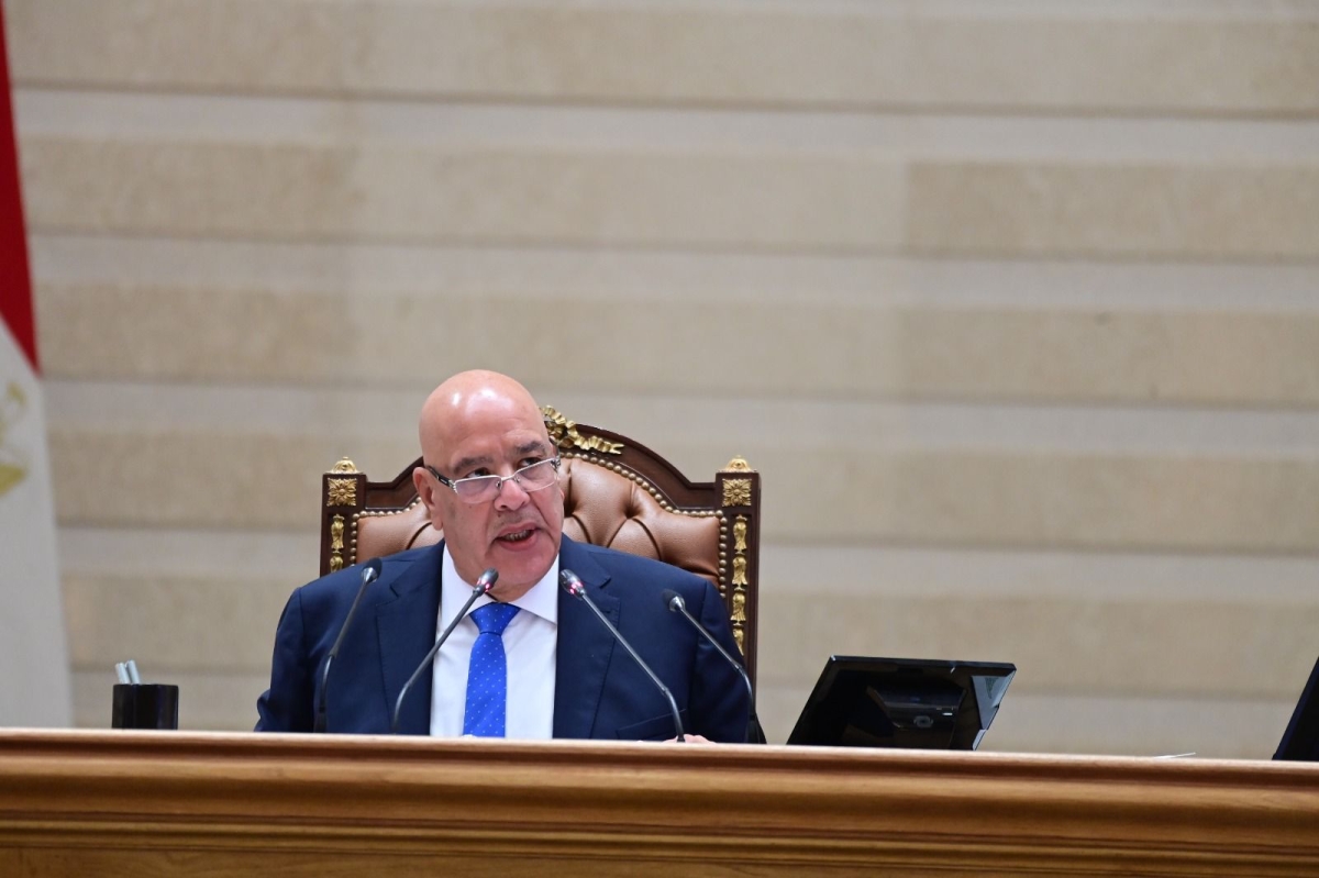 هشام بدوي يلقي كلمة بعد فوزه برئاسة البرلمان