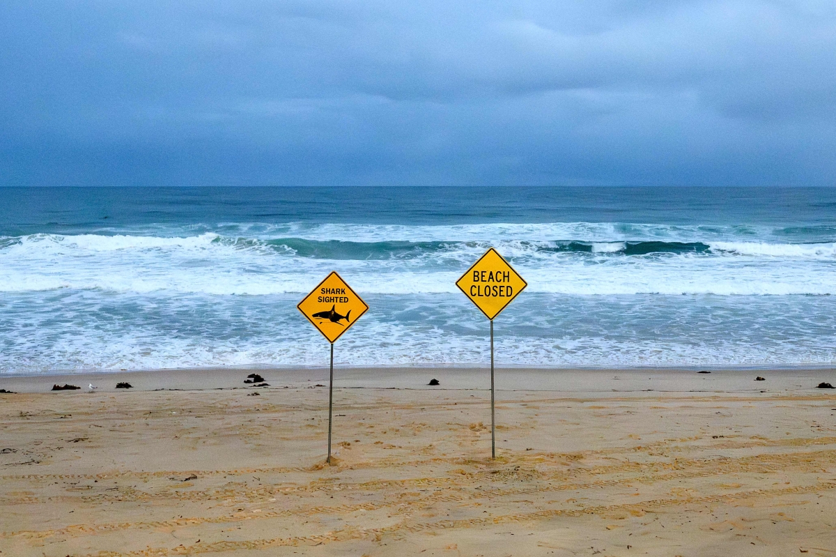 لافتة تشير إلى إغلاق شاطئ نورث ستين في سيدني