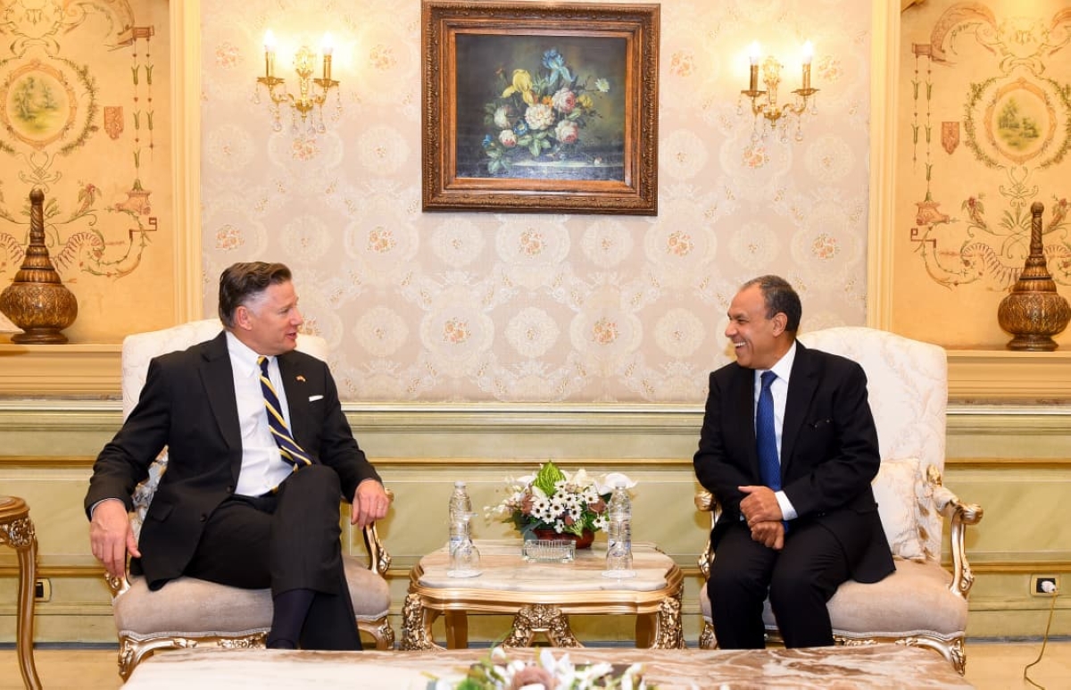 عبدالعاطي مستقبلاً لاندو في القاهرة