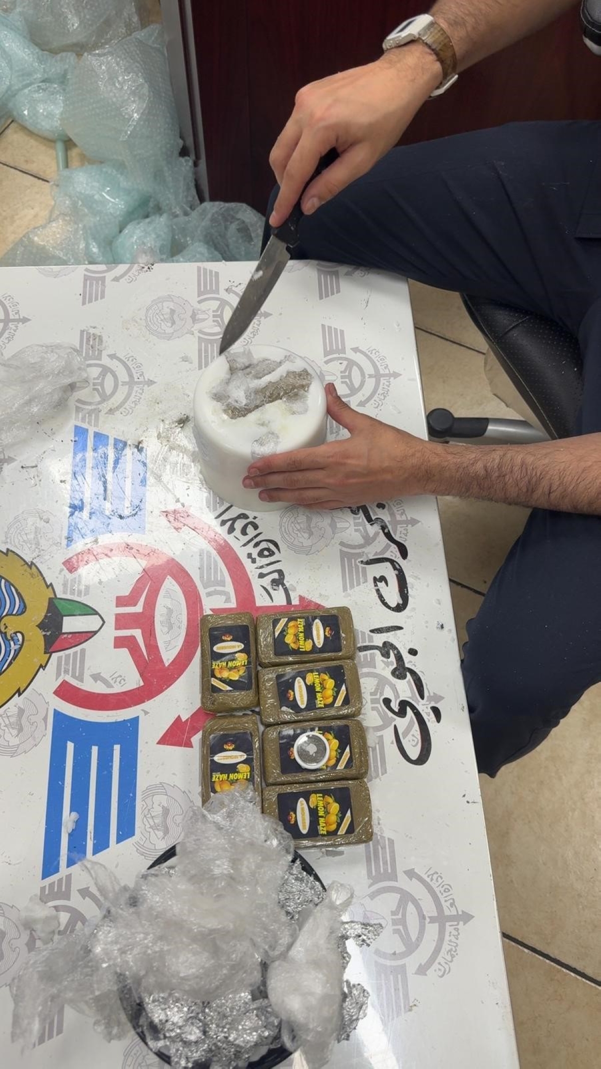  مفتش يدقق على المضبوطات