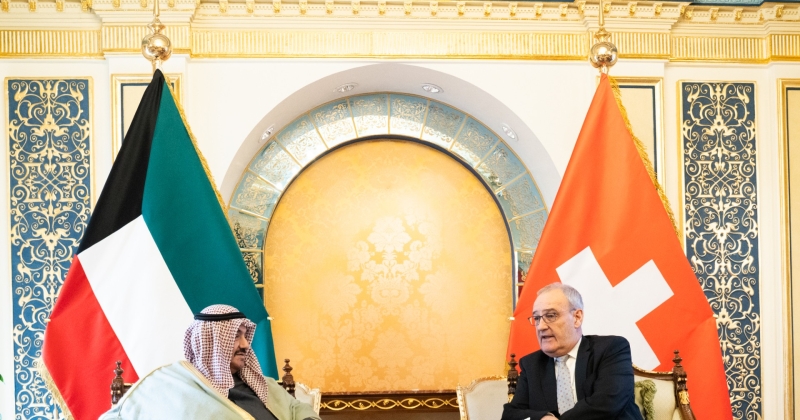 رئيس الاتحاد السويسري يستقبل ناصر المحمد 