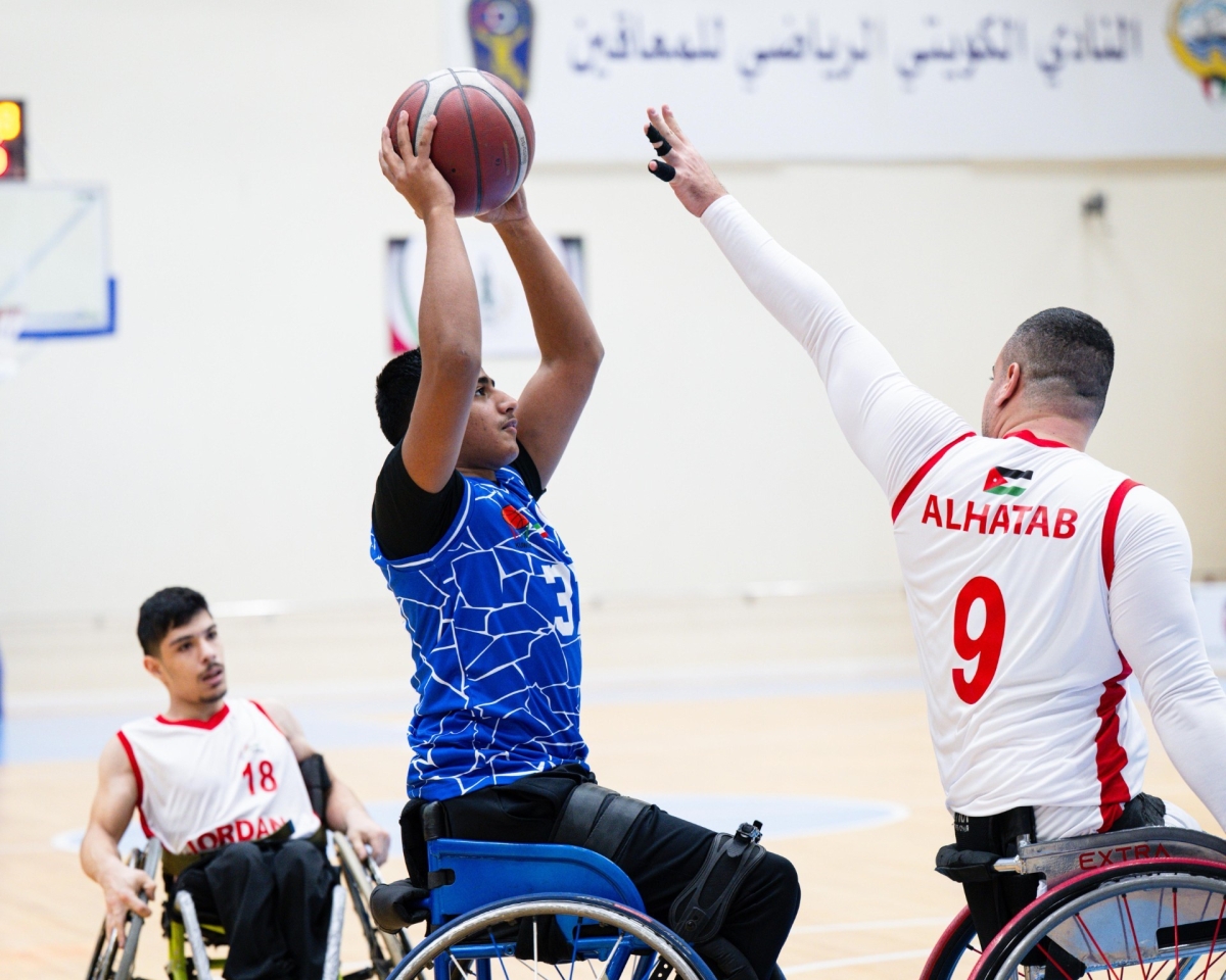 تنافس عربي ملحوظ ضمن البطولة  العربية الأولى لكرة السلة على الكراسي المتحركة التي تستضيفها دولة الكويت 