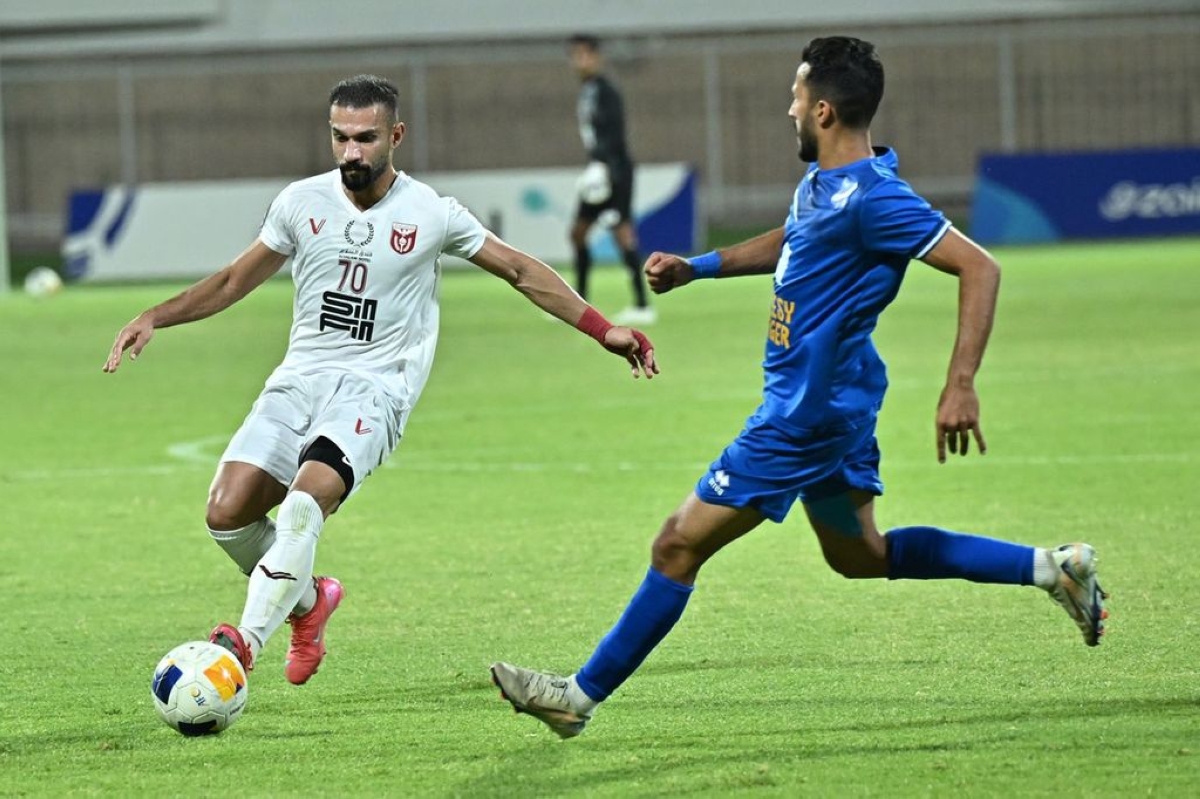 من مباراة النصر والتضامن في القسم الأول