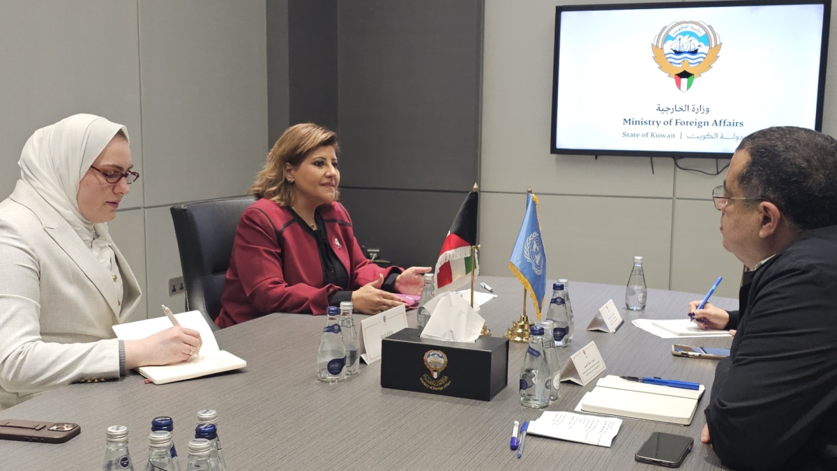 جواهر الصباح خلال لقائها وفد «مفوضية حقوق الإنسان» الأممي