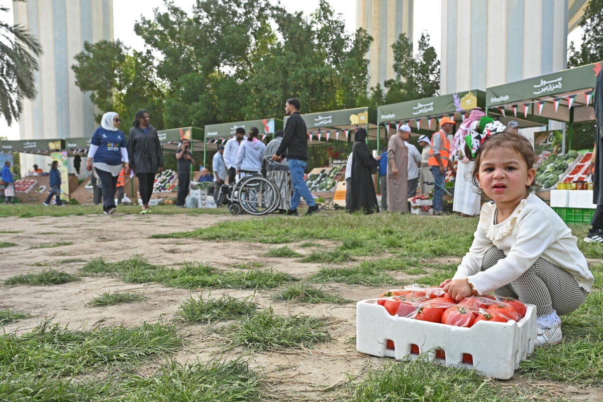 طفلة تحاول الوصول لمرادها من الطماطم