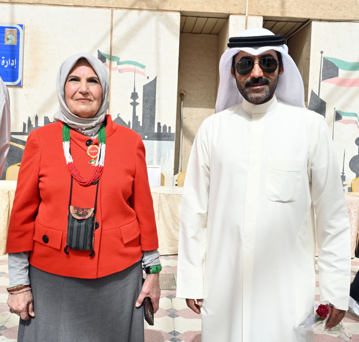 كوثر الجوعان والزميل نايف كريم