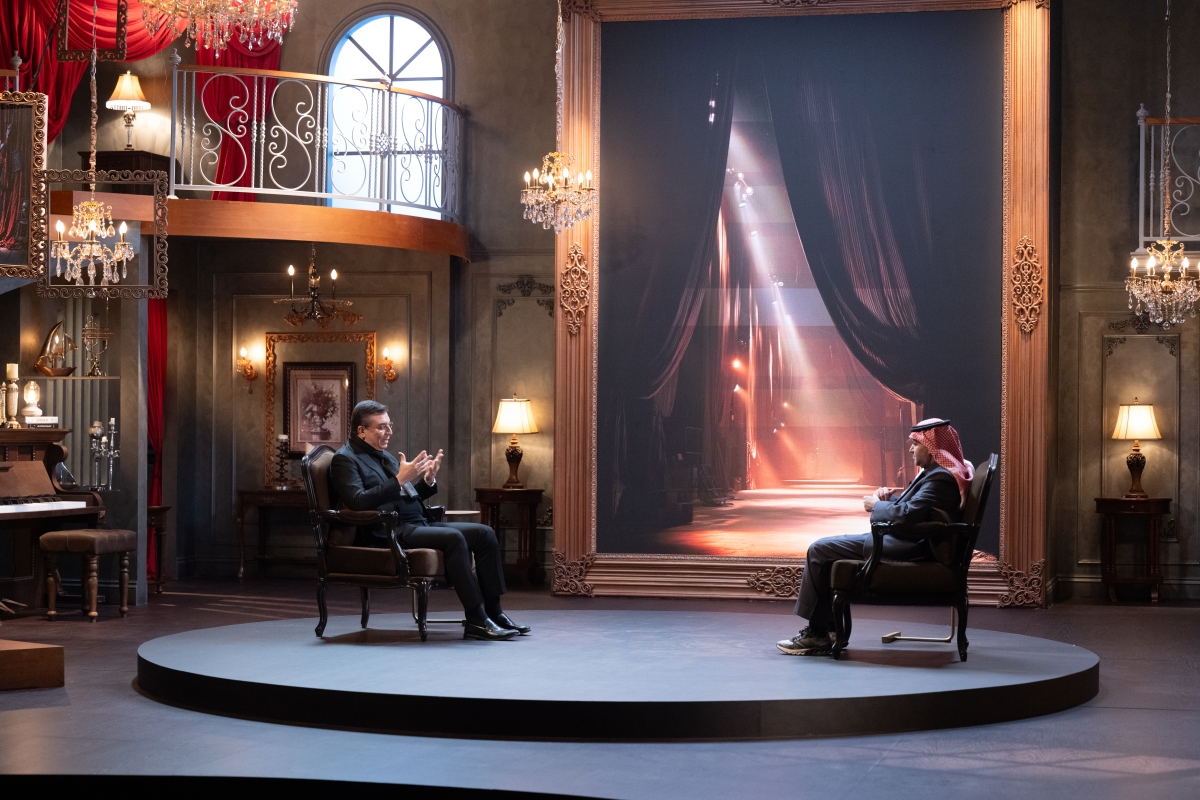 عمرو الليثي مع الزميل علي العلياني