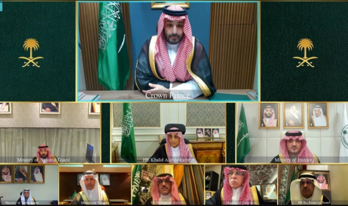 محمد بن سلمان مترئساً اجتماع مجلس الوزراء عبر «الفيديو كونفرانس»