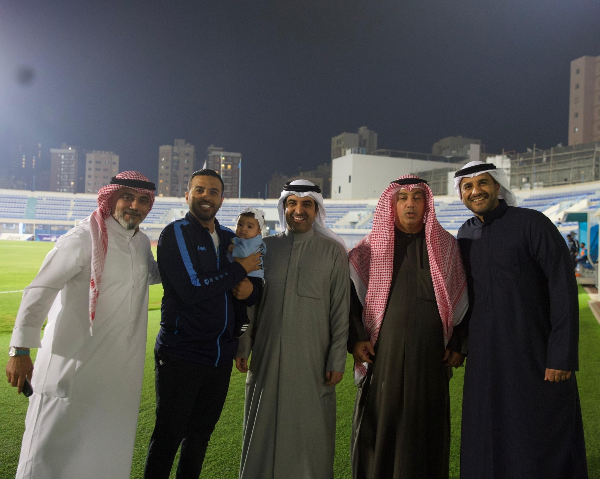 تركي اليوسف مع الشهيد فهد المجمد خلال مباراة الاعتزال