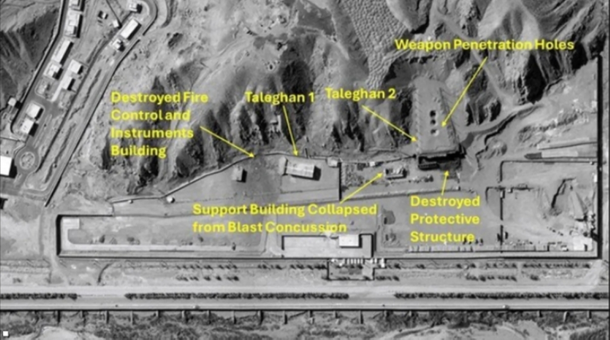 صورة نشرها معهد العلوم والأمن الدولي لاستهداف إسرائيل موقع نووي في مجمع بارشين