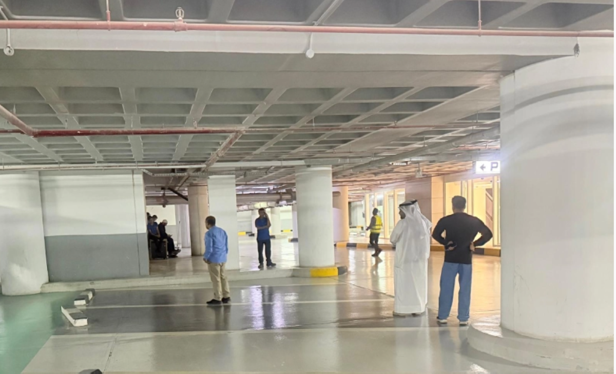 من عملية الإخلاء بمجمع الوزارات