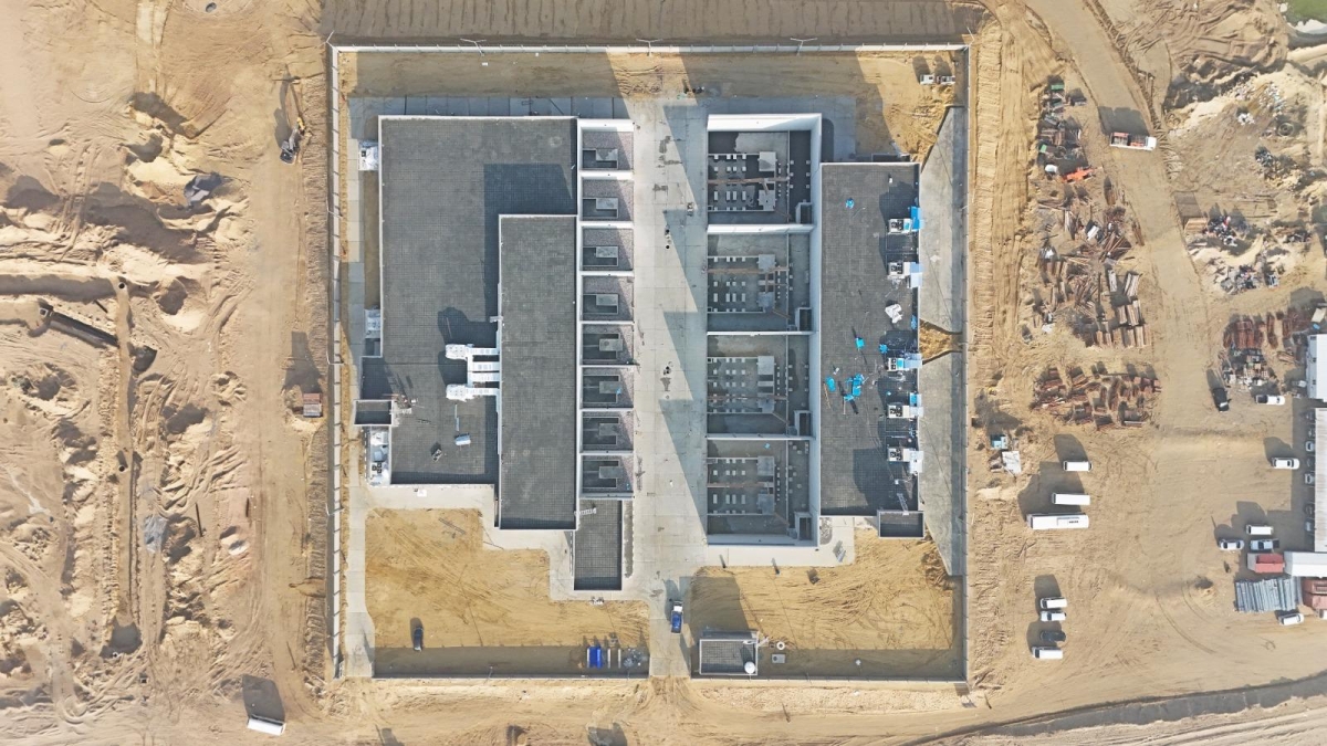 منظر علوي للعمل في المساكن الميسرة