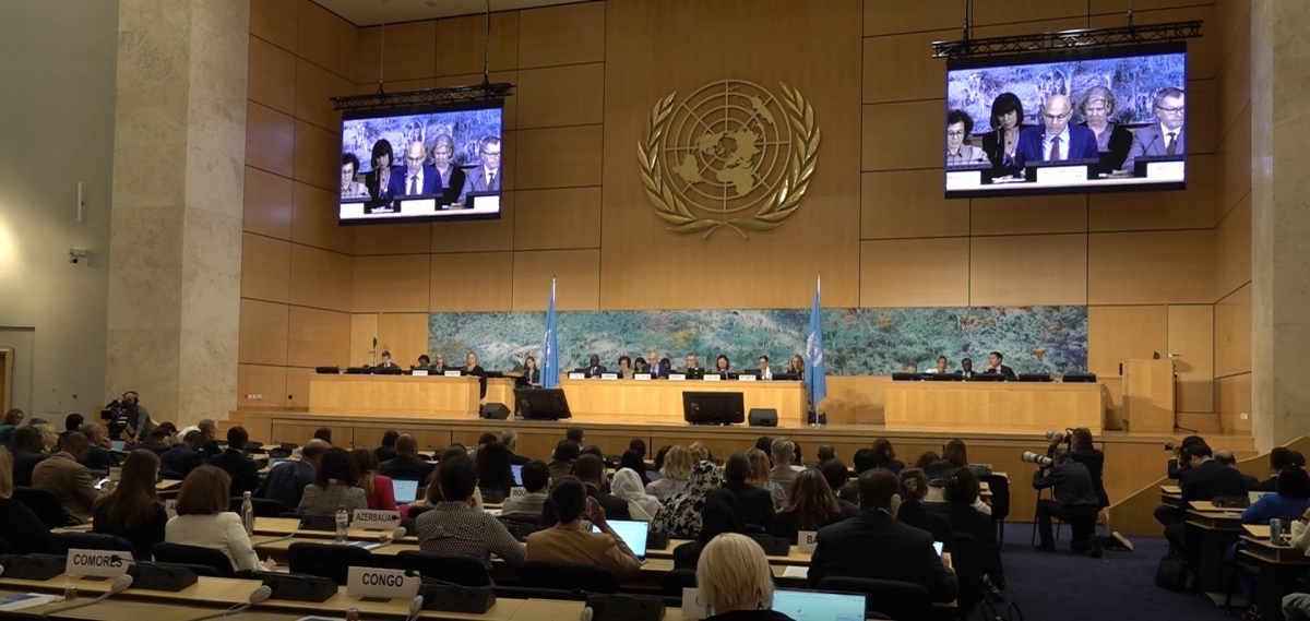 جانب من جلسة مجلس حقوق الإنسان بجنيف