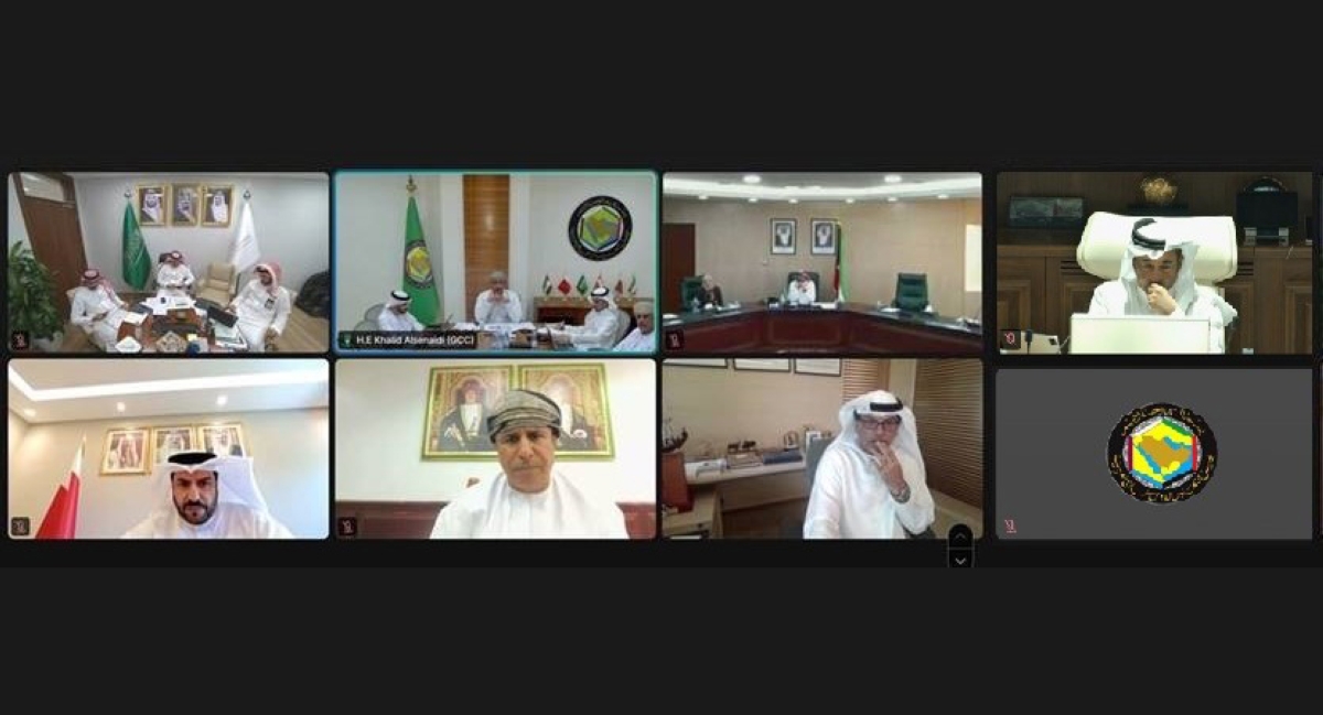 جانب من الاجتماع عبر تقنية الاتصال المرئي