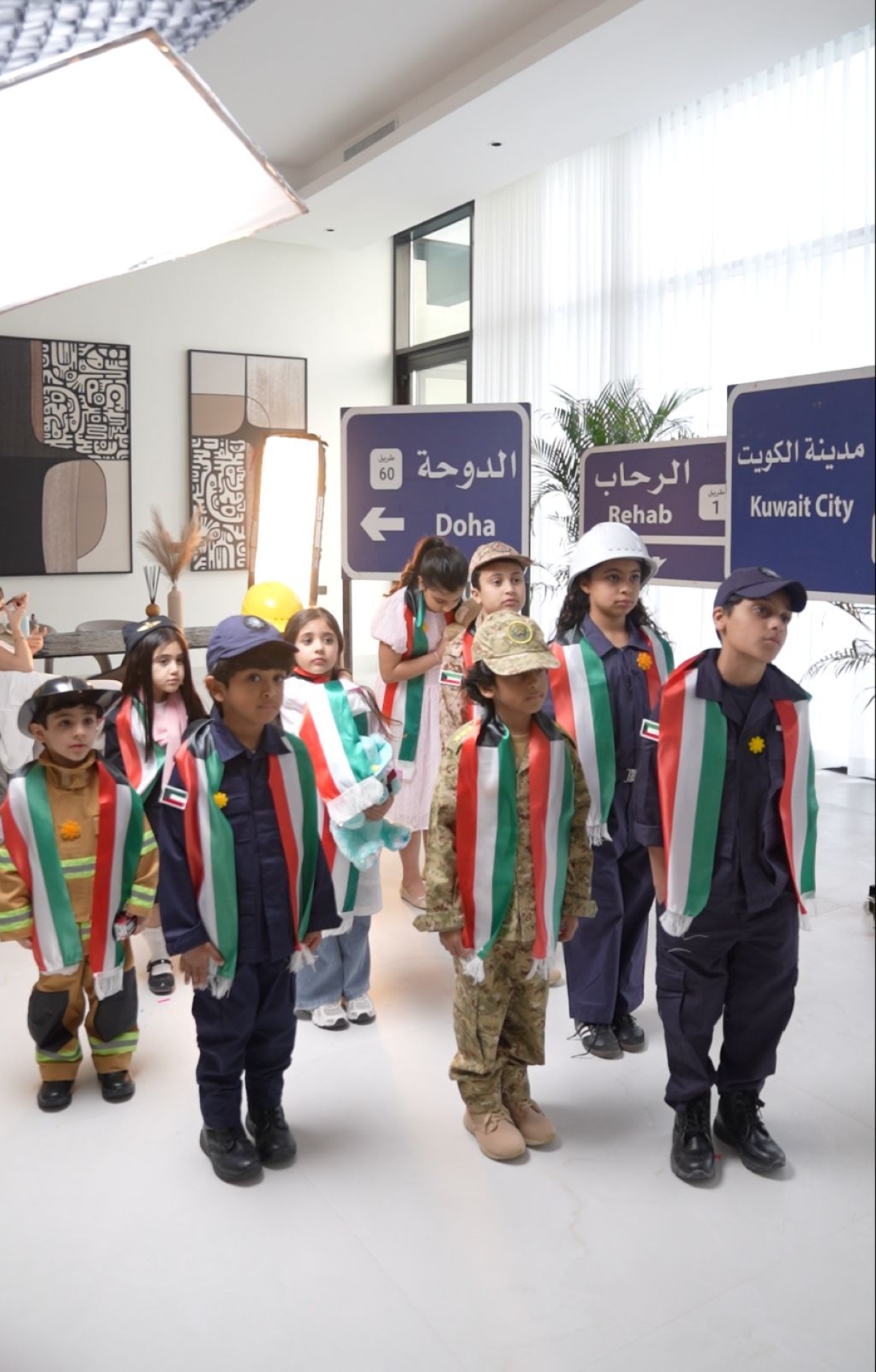 الأطفال المشاركون في «أبطالنا فخرنا»